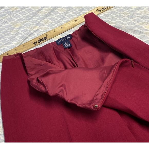 ANN TAYLOR Wool Blazer Size 6 Pants 8 Suit Set Womens Magenta Pink Career Lined - Picture 15 of 16